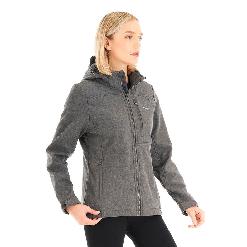 Chaqueta Mujer Macaya Softshell Hoody Jacket Melange Gris Lippi V21-2