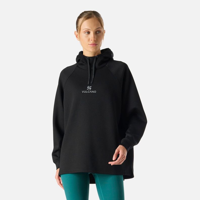 Polerón Mujer Tempo Sweatshirt Hoody Negro Vulcano-0