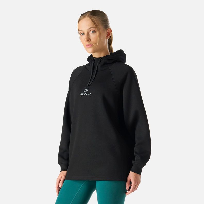 Polerón Mujer Tempo Sweatshirt Hoody Negro Vulcano-1