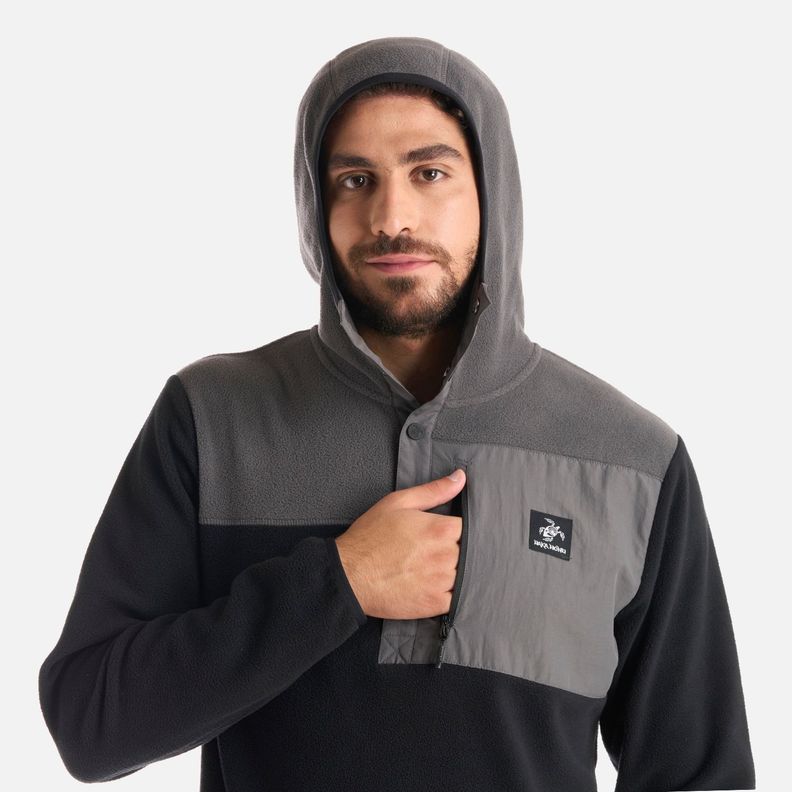 Polerón Hombre Tokerau Hoody Negro Haka Honu I25-3