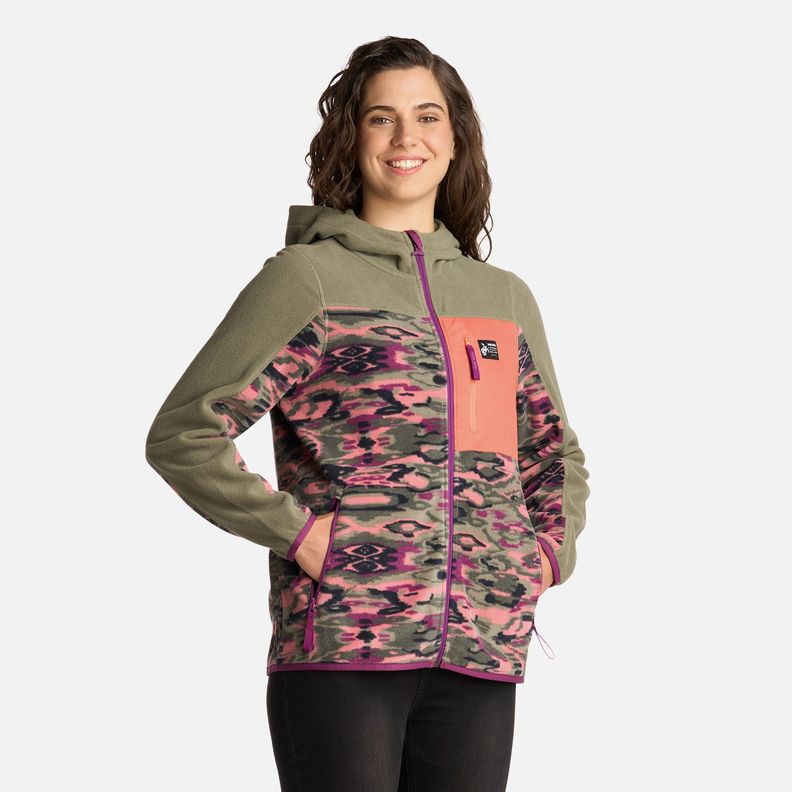 Polerón Mujer Leñera Print Verde Oliva Haka Honu I25-1
