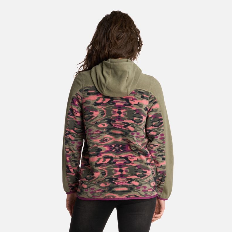 Polerón Mujer Leñera Print Verde Oliva Haka Honu I25-2