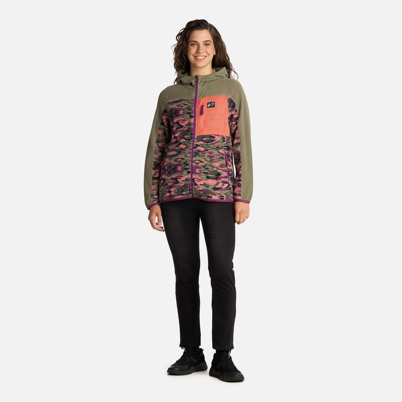 Polerón Mujer Leñera Print Verde Oliva Haka Honu I25-5