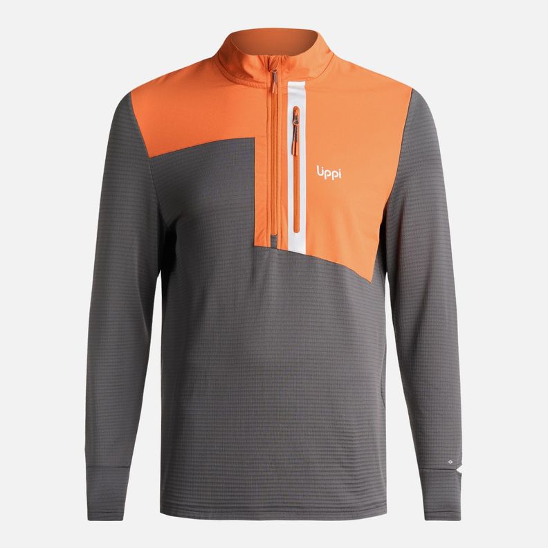 Poleron Hombre Karova Nano F 1/4 Zip Naranjo Oscuro Lippi-0