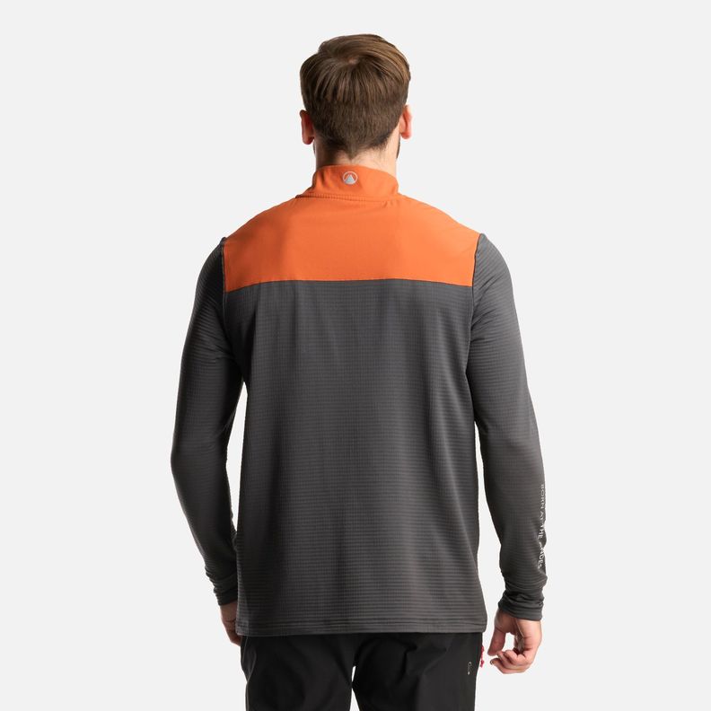 Poleron Hombre Karova Nano F 1/4 Zip Naranjo Oscuro Lippi-4
