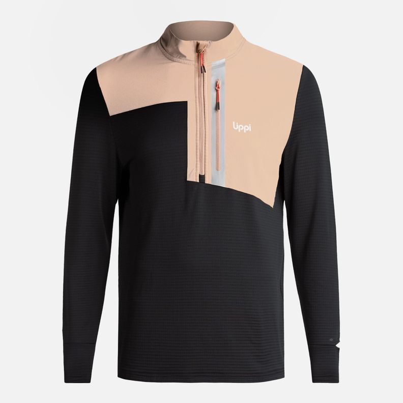 Poleron Hombre Karova Nano F 1/4 Zip Taupe Lippi-0
