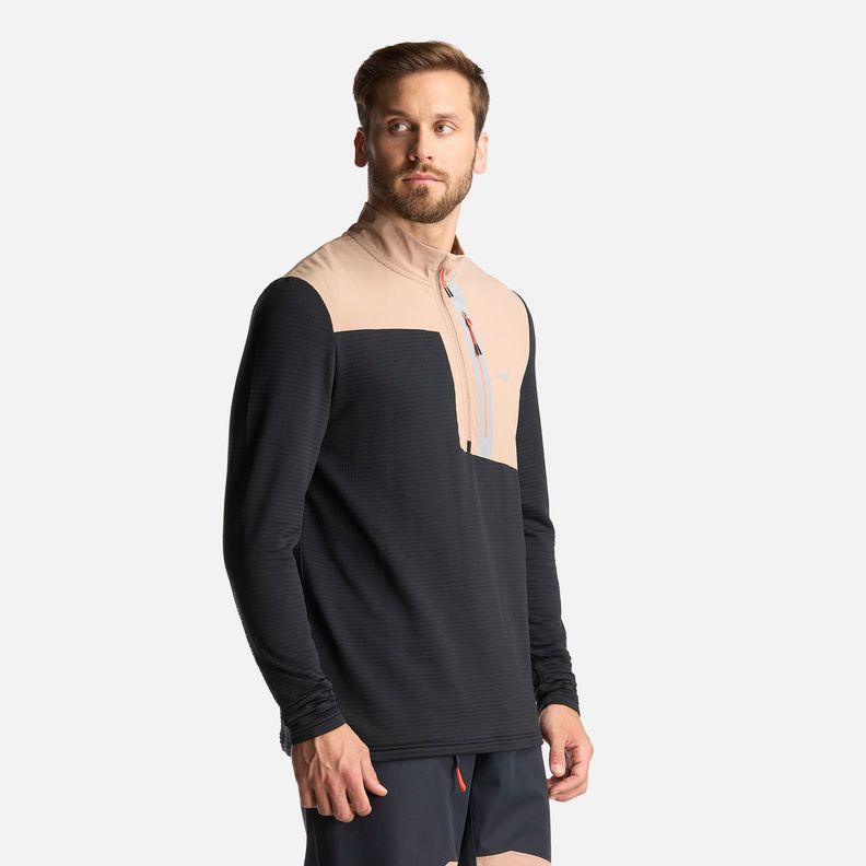 Poleron Hombre Karova Nano F 1/4 Zip Taupe Lippi-2