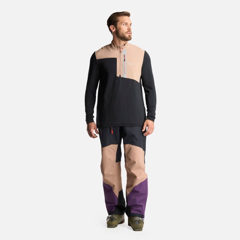 Poleron Hombre Karova Nano F 1/4 Zip Taupe Lippi-7