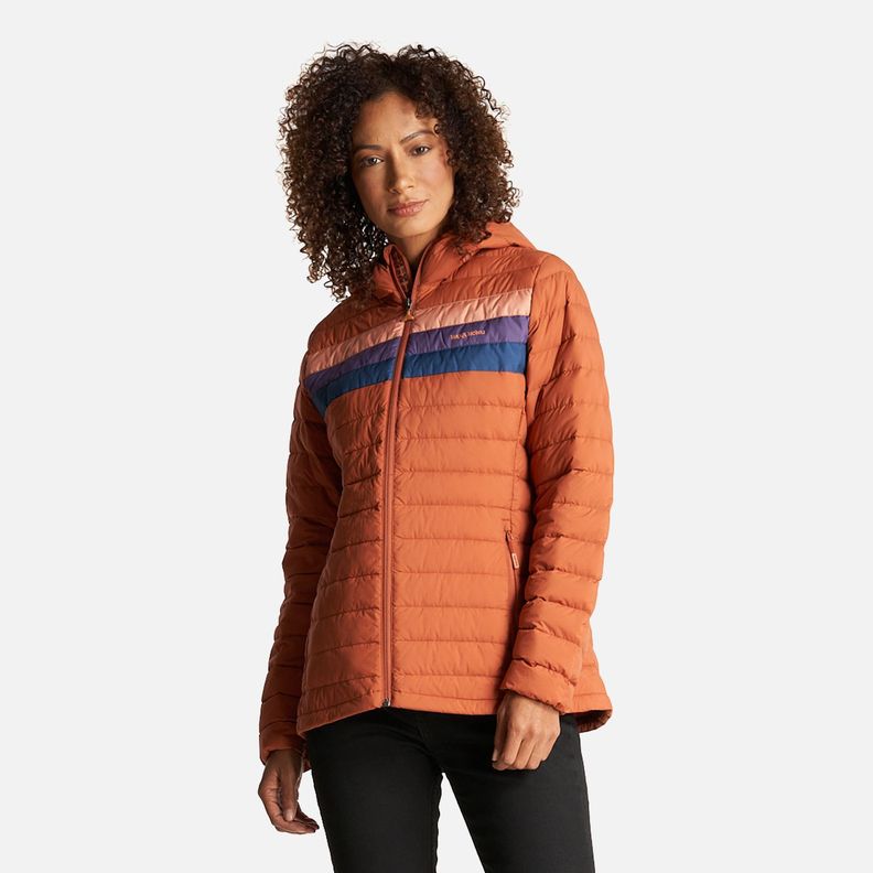 Chaqueta Mujer Infiernillo con Gorro Naranjo Oscuro Haka Honu-2