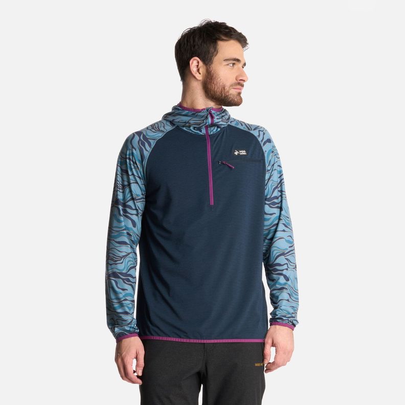Polerón Hombre Taina Pro Print Azul Noche Haka Honu-0