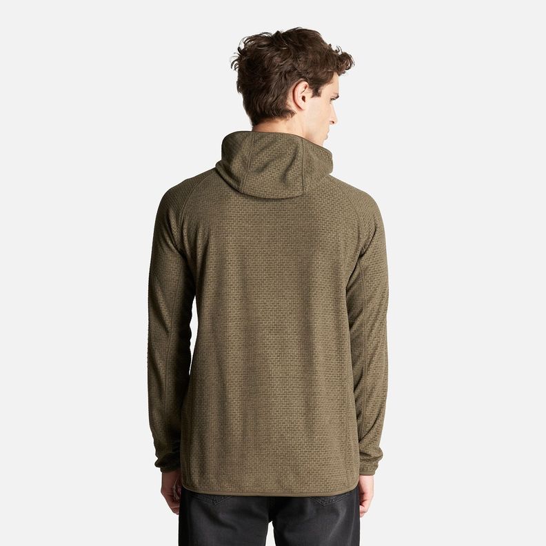 Poleron Hombre Jacaranda Nano-F 1/4 Zip Hoody Melange Oliva Oscuro Lippi-3