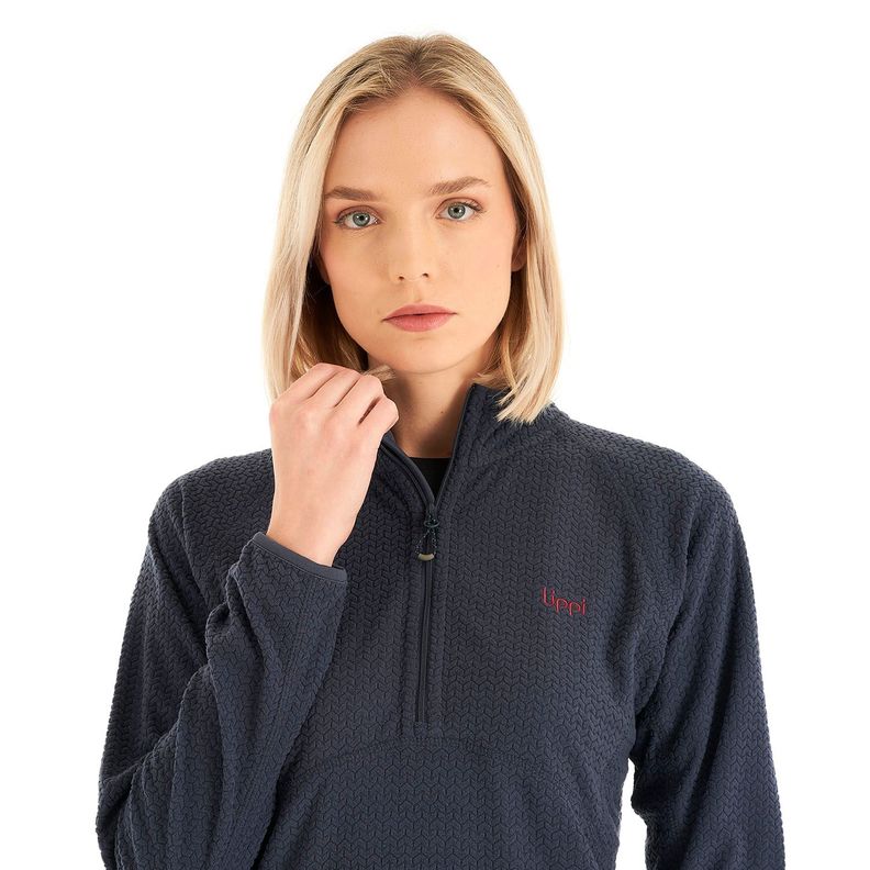 Poleron Mujer Jacaranda Nano-F 14 Zip Azul Marino Lippi V23-6