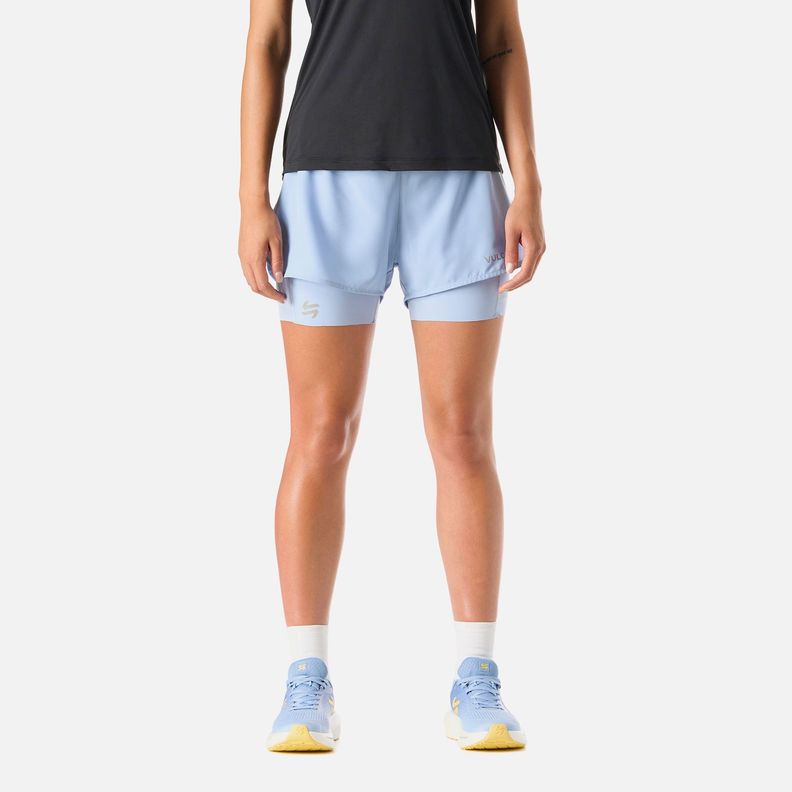 Short Deportivo 2 en 1 2,5" Mujer Built To Move Celeste XS