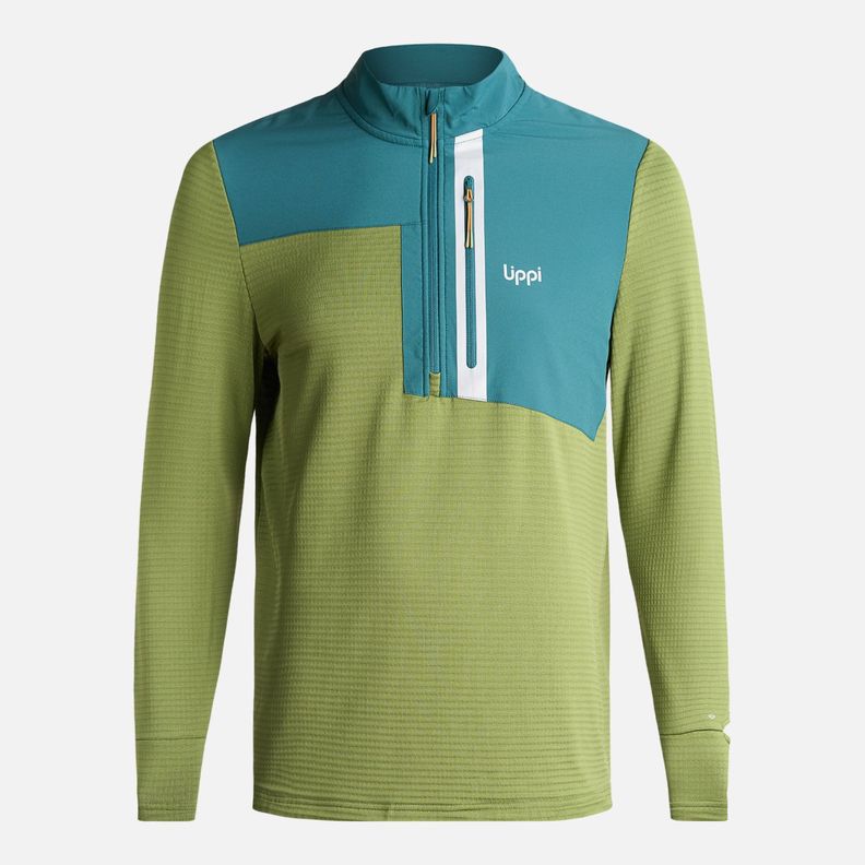 Poleron Hombre Karova Nano F 1/4 Zip Verde Lippi-0