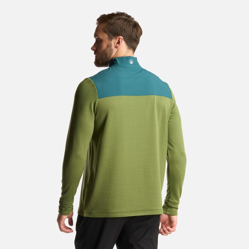 Poleron Hombre Karova Nano F 1/4 Zip Verde Lippi-4
