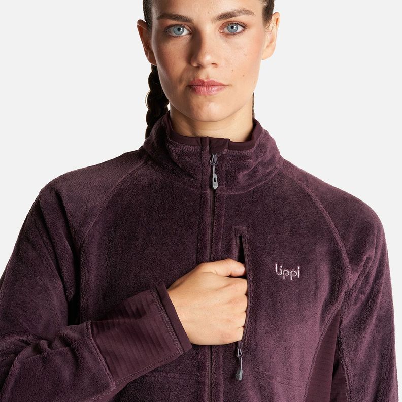 Chaqueta Mujer Numan Shaggy-Pro Jacket Burdeo Lippi-4