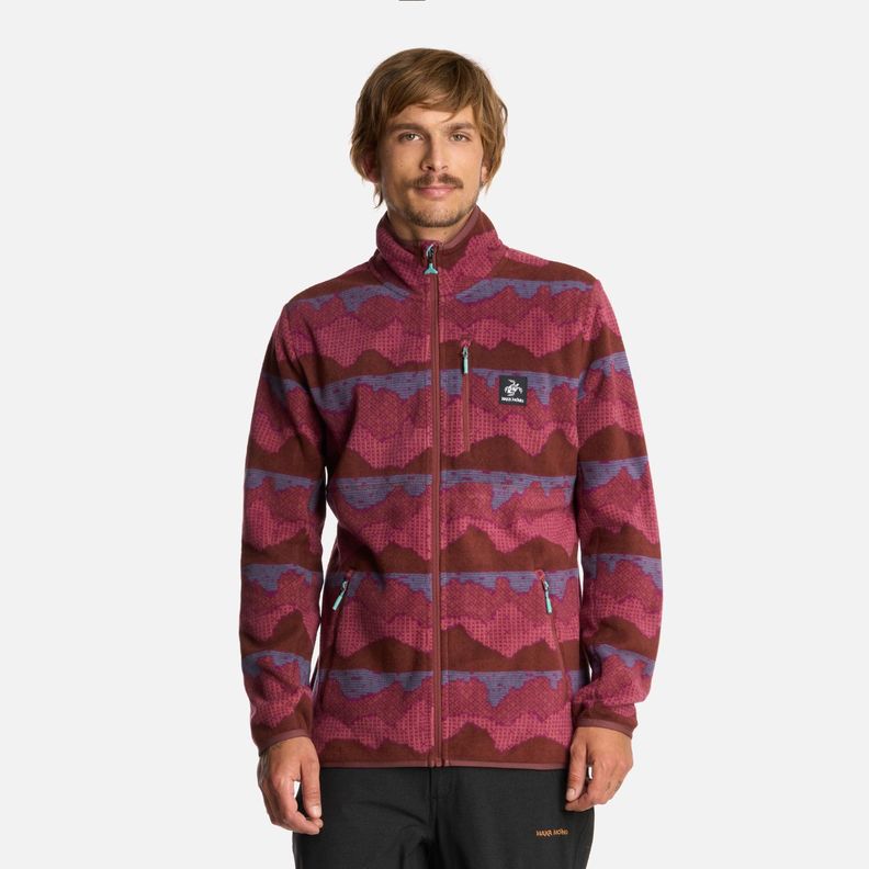 Polerón Hombre Tokerau Pro Print Burdeo Haka Honu I25-0