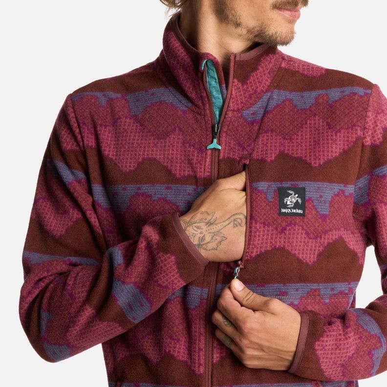 Polerón Hombre Tokerau Pro Print Burdeo Haka Honu I25-3