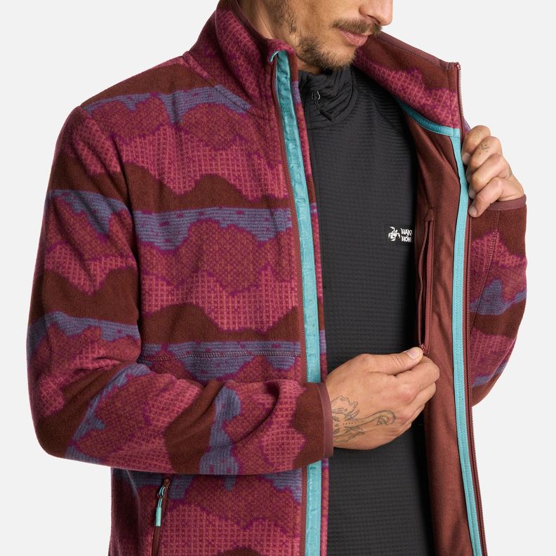 Polerón Hombre Tokerau Pro Print Burdeo Haka Honu I25-5
