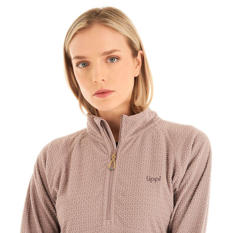 Poleron Mujer Jacaranda Nano-F 14 Zip Palo Rosa Lippi V23-6