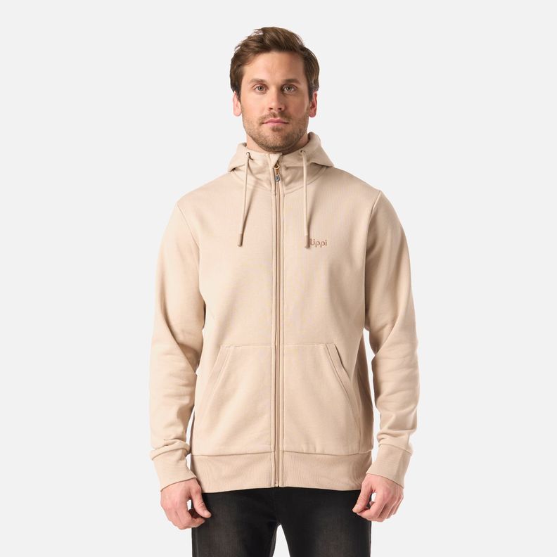 Poleron Hombre Ulmo Full Zip Hoody Sweatshirt Beige Lippi V26