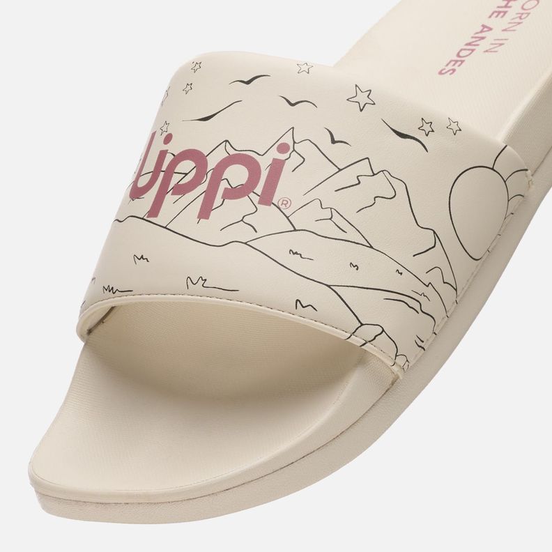 Sandalia Mujer Insigne Slide Print Crema Lippi V25-1