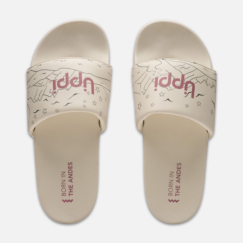 Sandalia Mujer Insigne Slide Print Crema Lippi V25-5