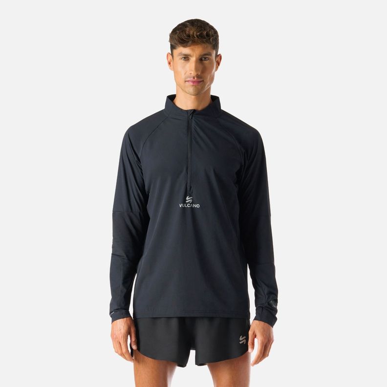 Polerón Hombre Built To Move Pro 1/4 Zip Negro Vulcano-0