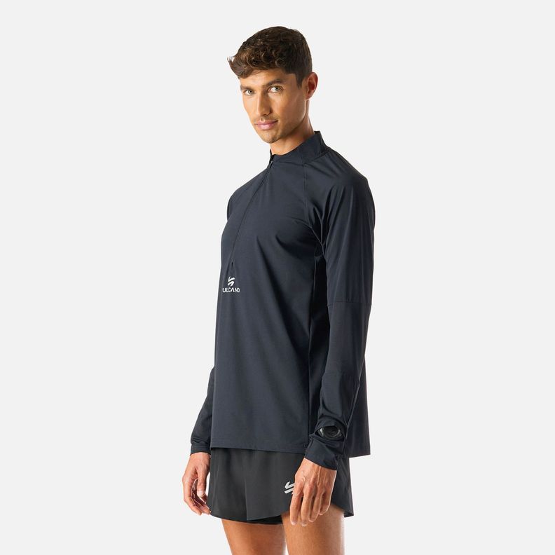 Polerón Hombre Built To Move Pro 1/4 Zip Negro Vulcano-1