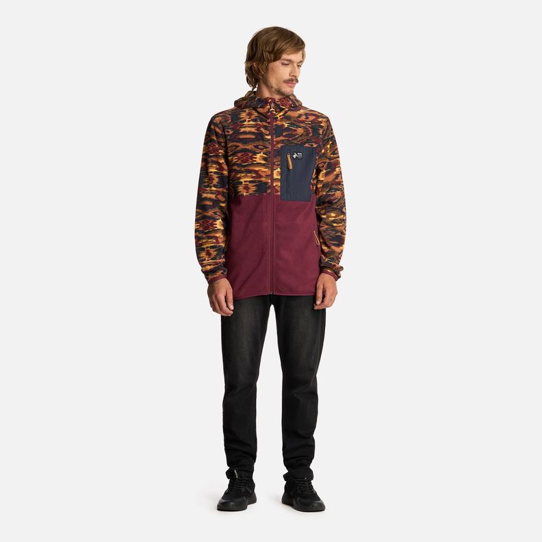 Polerón Hombre Leñero Print Burdeo Haka Honu I25-5