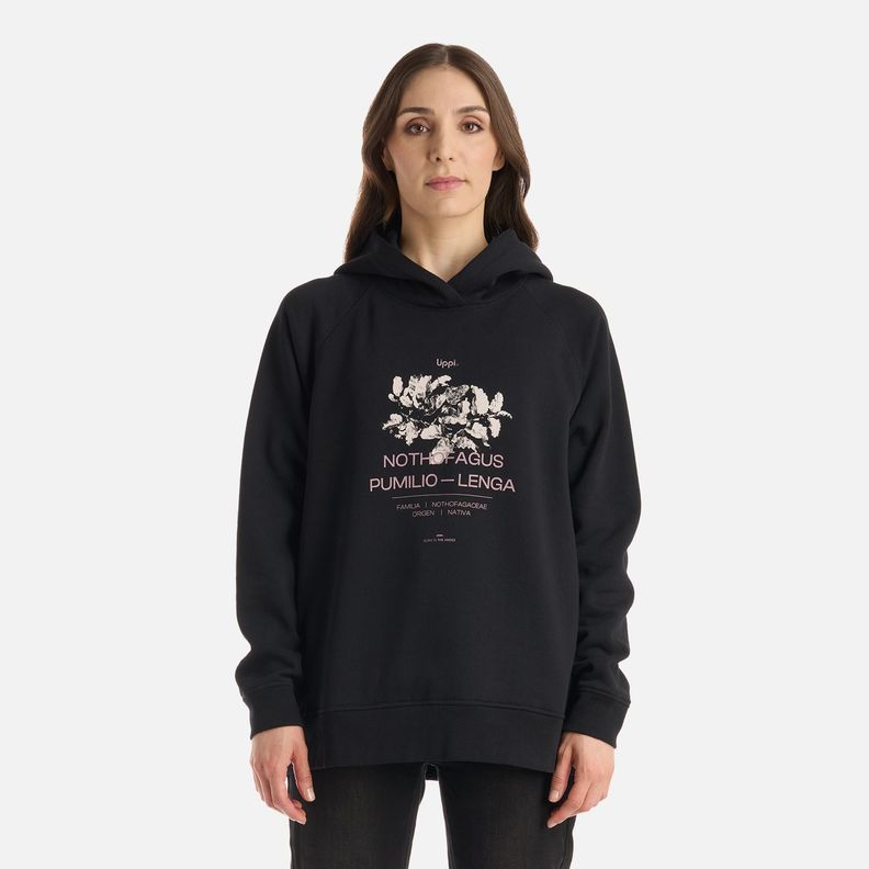 Polerón Mujer Insigne Sweatshirt Front Print Negro Lippi I25-0