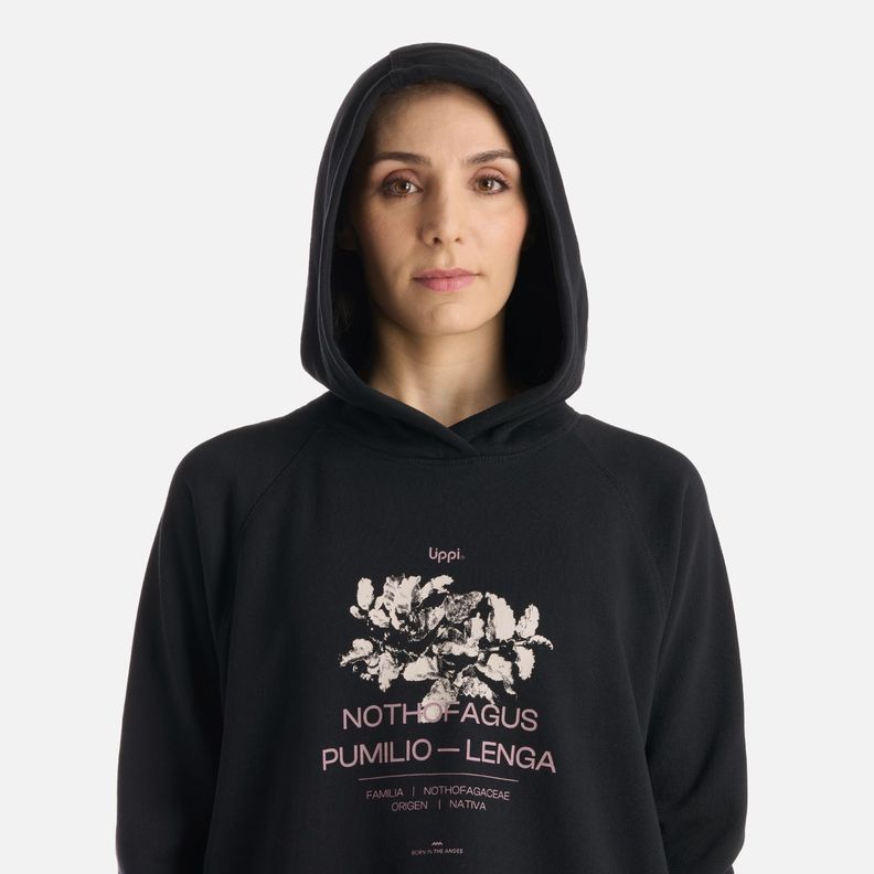 Polerón Mujer Insigne Sweatshirt Front Print Negro Lippi I25-3