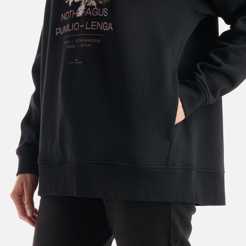 Polerón Mujer Insigne Sweatshirt Front Print Negro Lippi I25-4