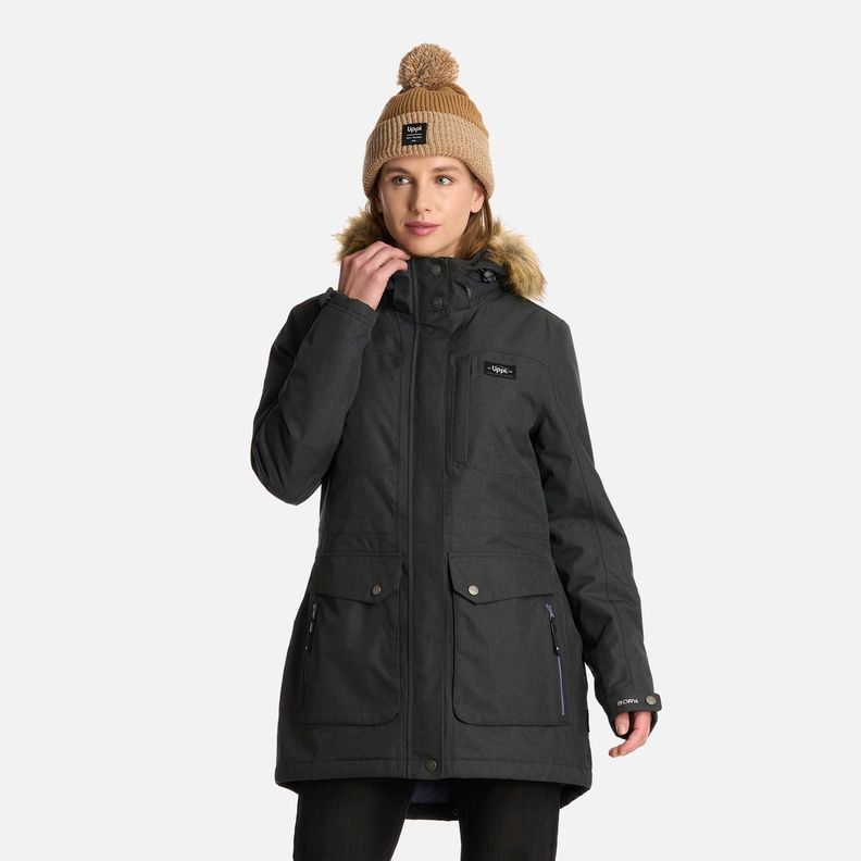 Chaqueta Mujer Roble B-Dry Hoody Melange Negro Lippi I25-0