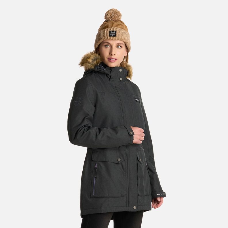 Chaqueta Mujer Roble B-Dry Hoody Melange Negro Lippi I25-1