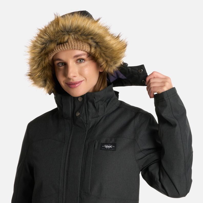 Chaqueta Mujer Roble B-Dry Hoody Melange Negro Lippi I25-3