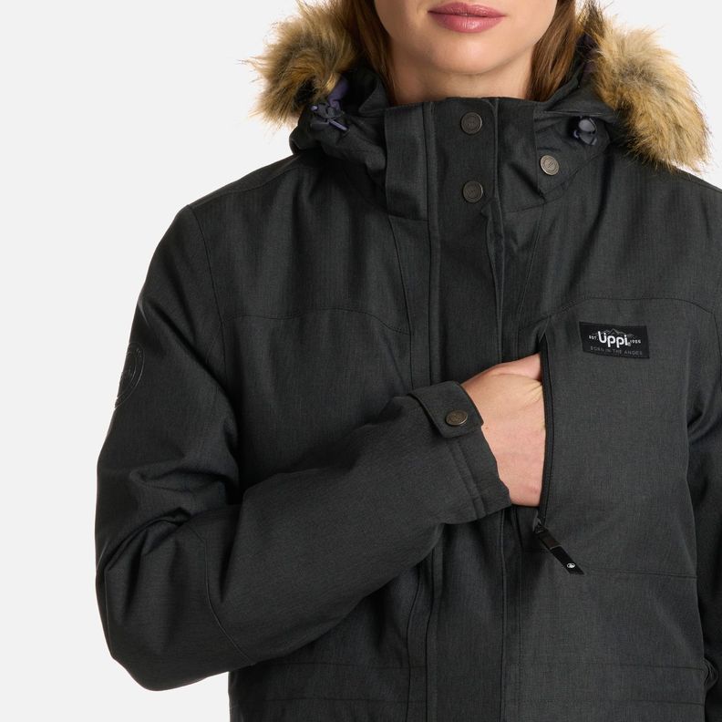 Chaqueta Mujer Roble B-Dry Hoody Melange Negro Lippi I25-4