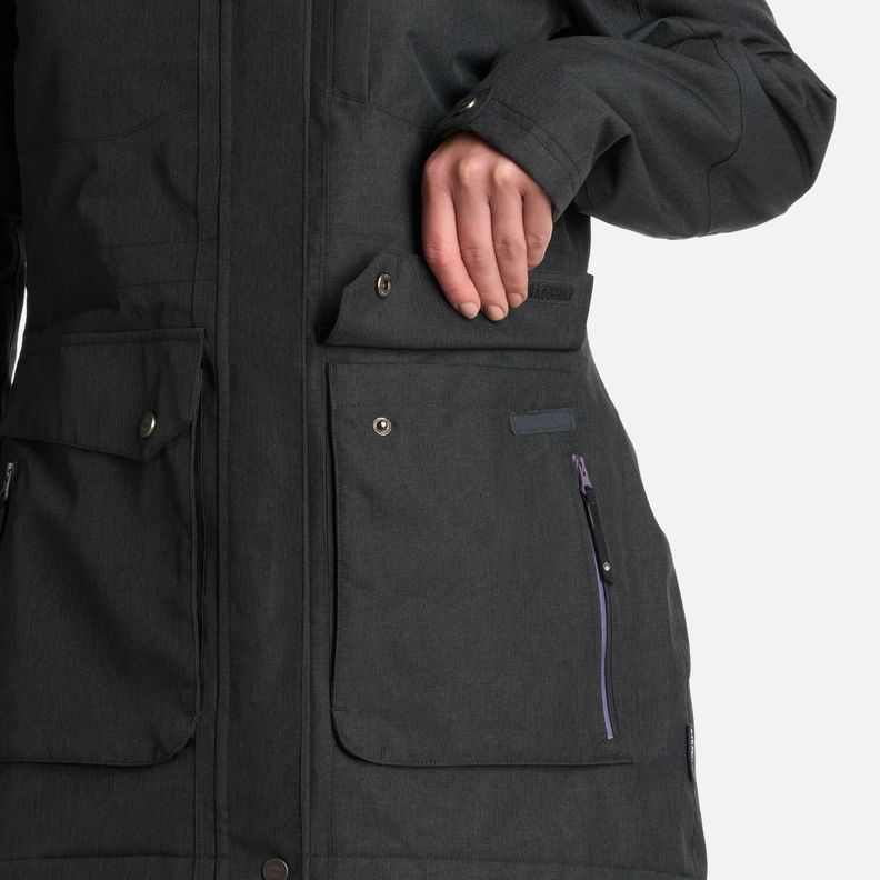 Chaqueta Mujer Roble B-Dry Hoody Melange Negro Lippi I25-5