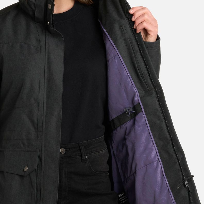 Chaqueta Mujer Roble B-Dry Hoody Melange Negro Lippi I25-9