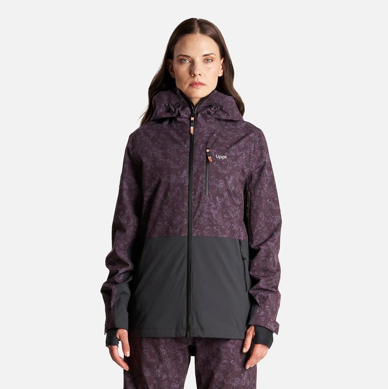 Chaqueta Mujer Sierra Nevada Light B-Dry Hoody Jacket Print Burdeo Lippi-1