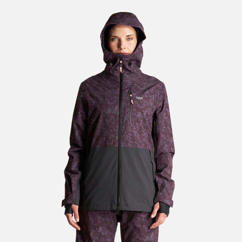 Chaqueta Mujer Sierra Nevada Light B-Dry Hoody Jacket Print Burdeo Lippi-4