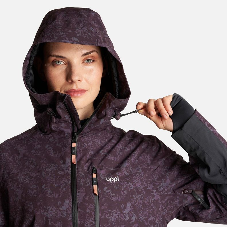 Chaqueta Mujer Sierra Nevada Light B-Dry Hoody Jacket Print Burdeo Lippi-5