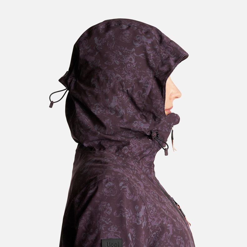 Chaqueta Mujer Sierra Nevada Light B-Dry Hoody Jacket Print Burdeo Lippi-6