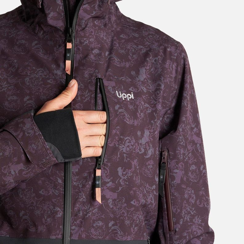 Chaqueta Mujer Sierra Nevada Light B-Dry Hoody Jacket Print Burdeo Lippi-7