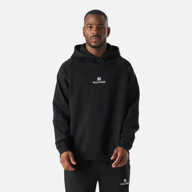 Polerón Hombre Cool Down Sweatshirt Hoody Negro Vulcano-0