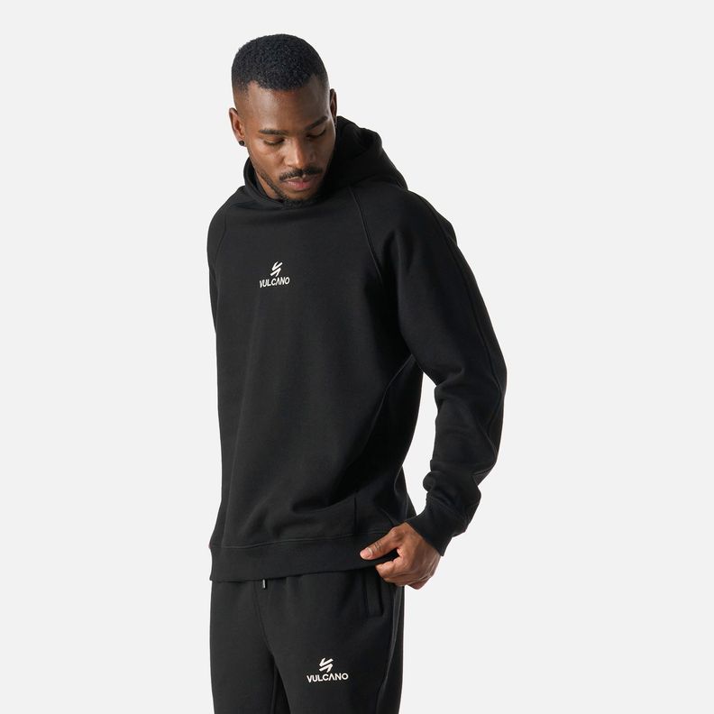 Polerón Hombre Cool Down Sweatshirt Hoody Negro Vulcano-1