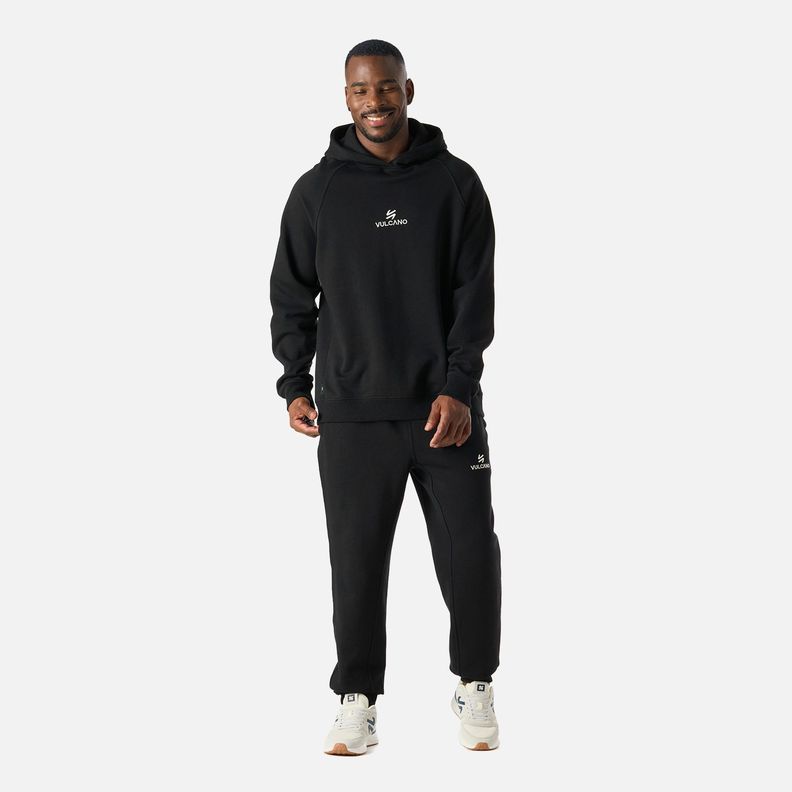 Polerón Hombre Cool Down Sweatshirt Hoody Negro Vulcano-6