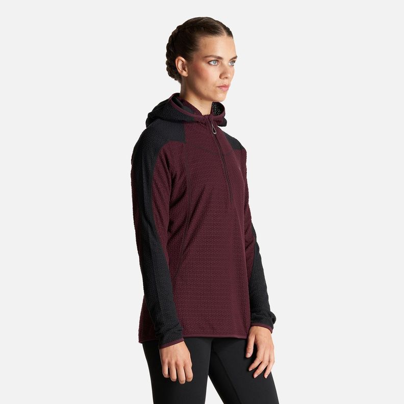 Poleron Mujer Jacaranda Nano-F 14 Zip Hoody Burdeo Lippi I23-1