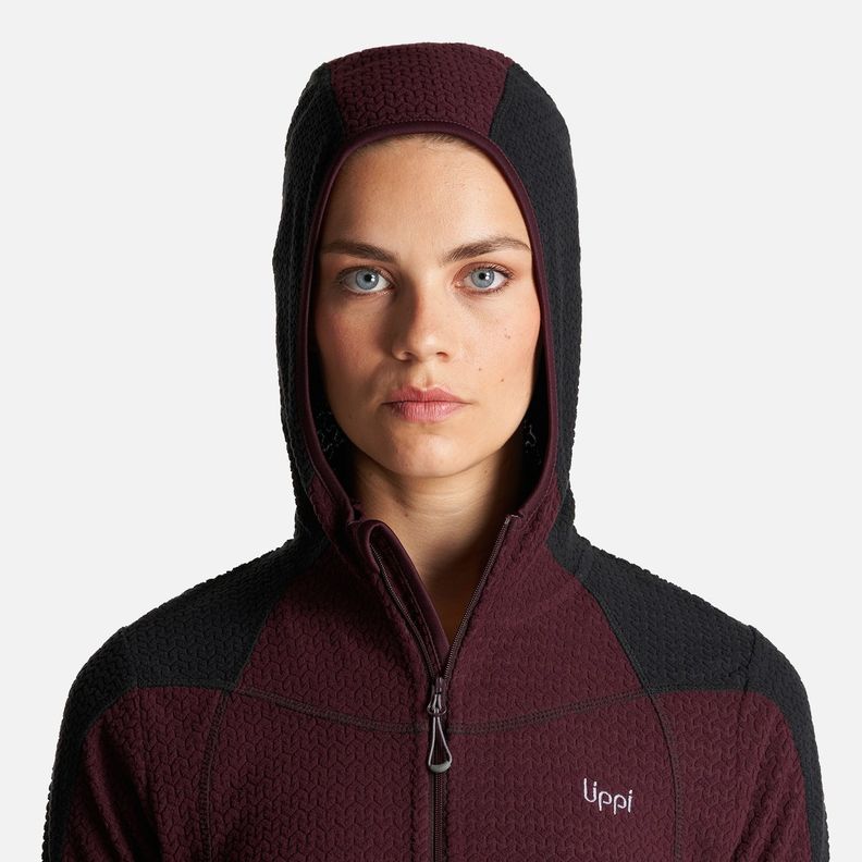 Poleron Mujer Jacaranda Nano-F 14 Zip Hoody Burdeo Lippi I23-3