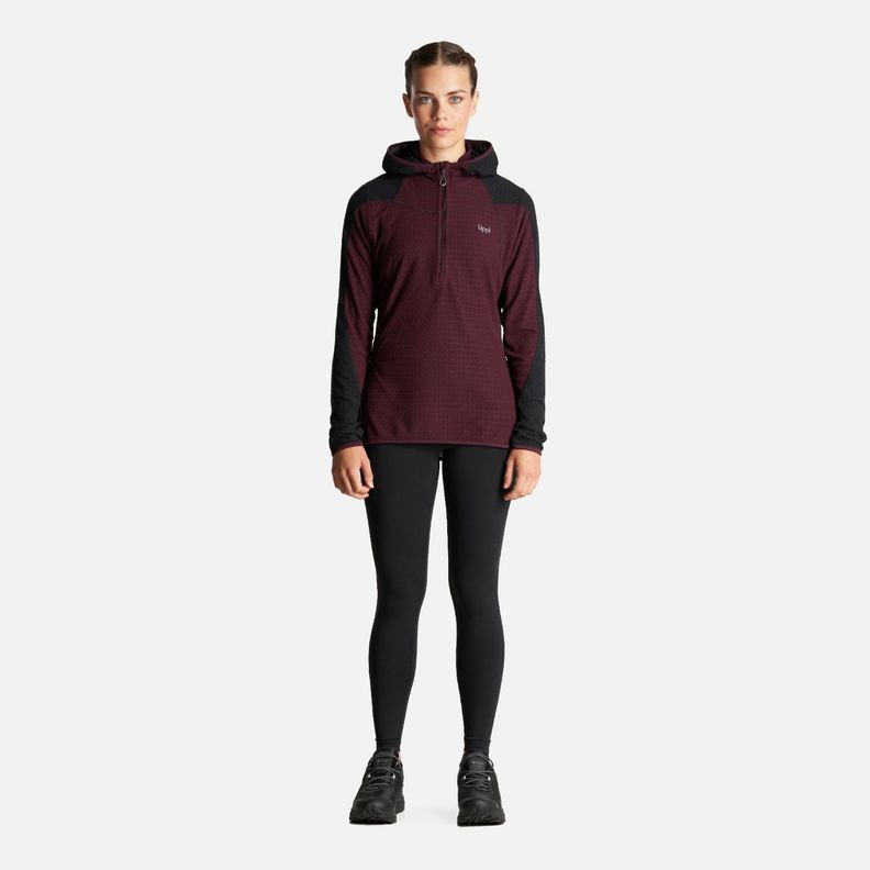 Poleron Mujer Jacaranda Nano-F 14 Zip Hoody Burdeo Lippi I23-4